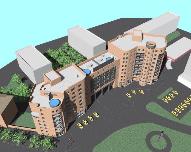 Псковгражданпроект: проект жилого комплекса, выполненный в Autodesk AutoCAD Revit series-building