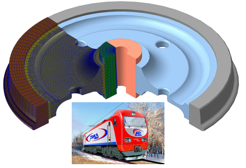 Конечно-элементная модель колеса электровоза ЭП2К (ОАО «Коломенский Завод»)