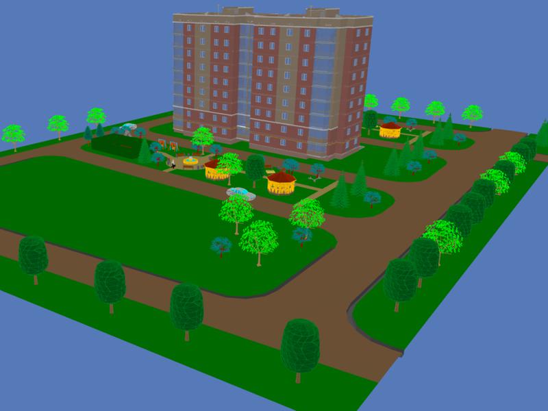 3D-модель многоквартирных жилых домов